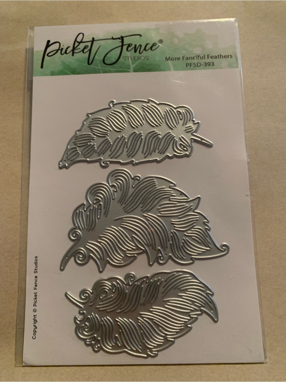 Picket Fence Studios Metal Feather Die Cut Set - Silver